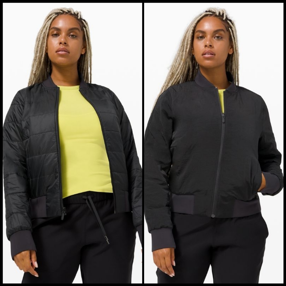 EUC Lululemon Non Stop Bomber Reversible Jacket in Black